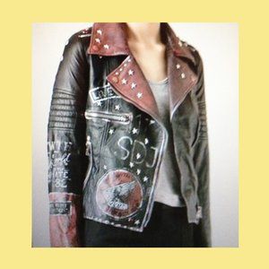 Leather jacket biker brand SWORD